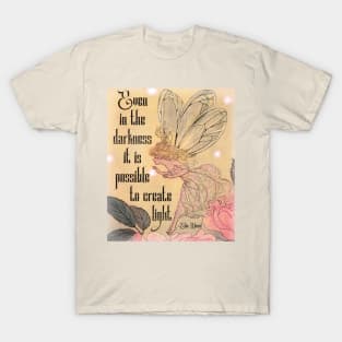 Magical Sapphic Fairy Vintage Art Elie Wiesel Quote T-Shirt